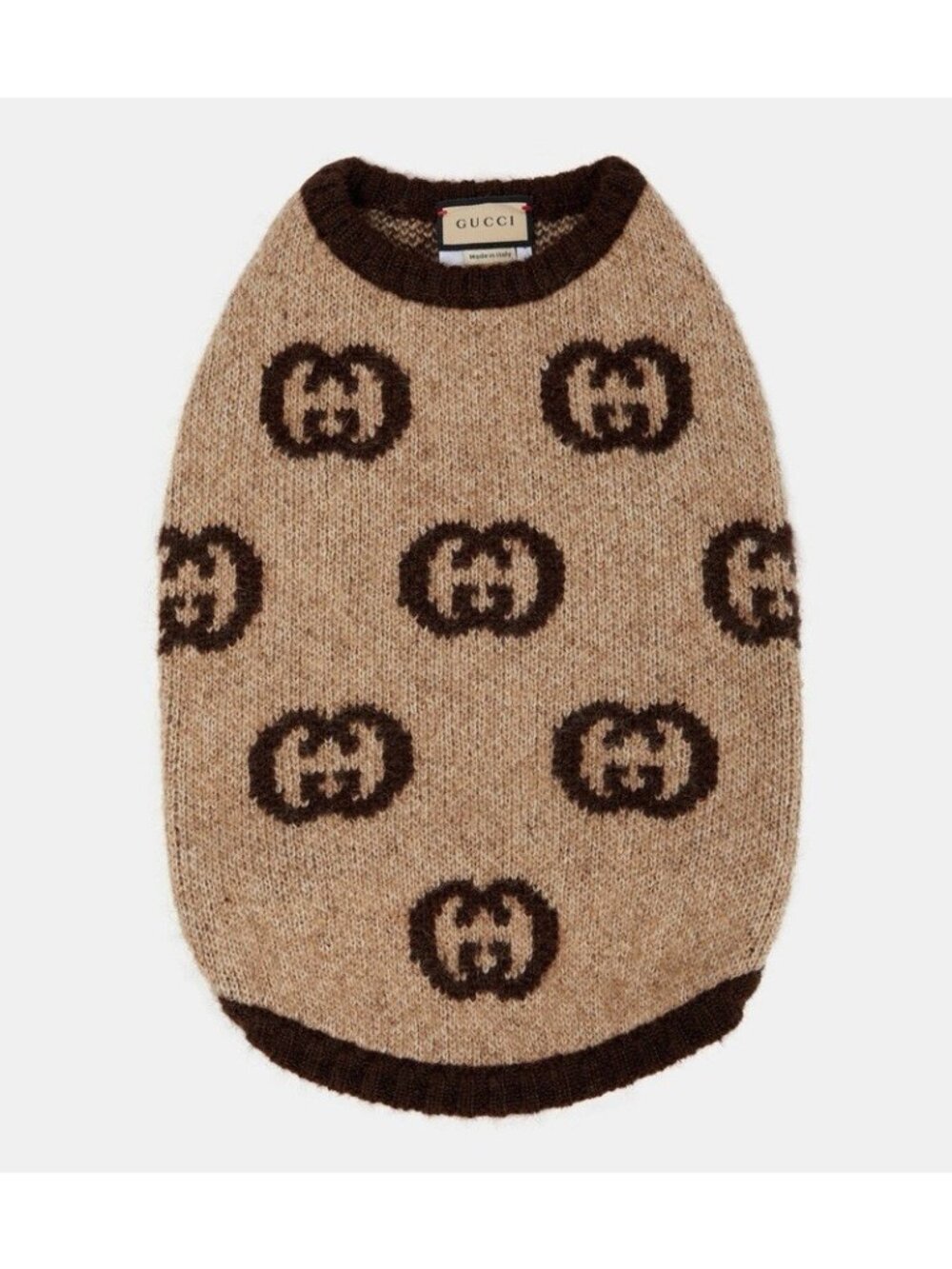 NWT GUCCI Interlocking G Mohair-Blend Dog Sweater $460 SZ L